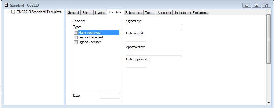 Supporting documents Use the list mark the items that you want attached to the invoice when mailed Checklist Tab Set
