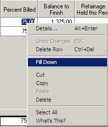 Row commands are accessed by right clicking with in the row or individual field.