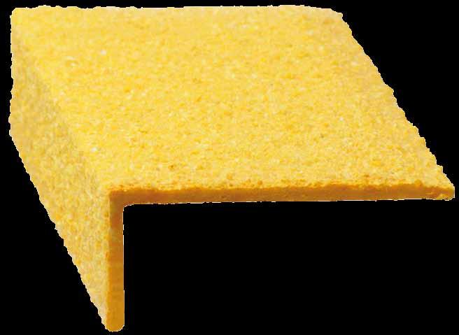 Fibreglass Stair Nosings Product code: FG1 Fibreglass stair nosing - 30mm x 70mm Silicon anti-slip oxide grit Safety yellow or black Weight: 0.