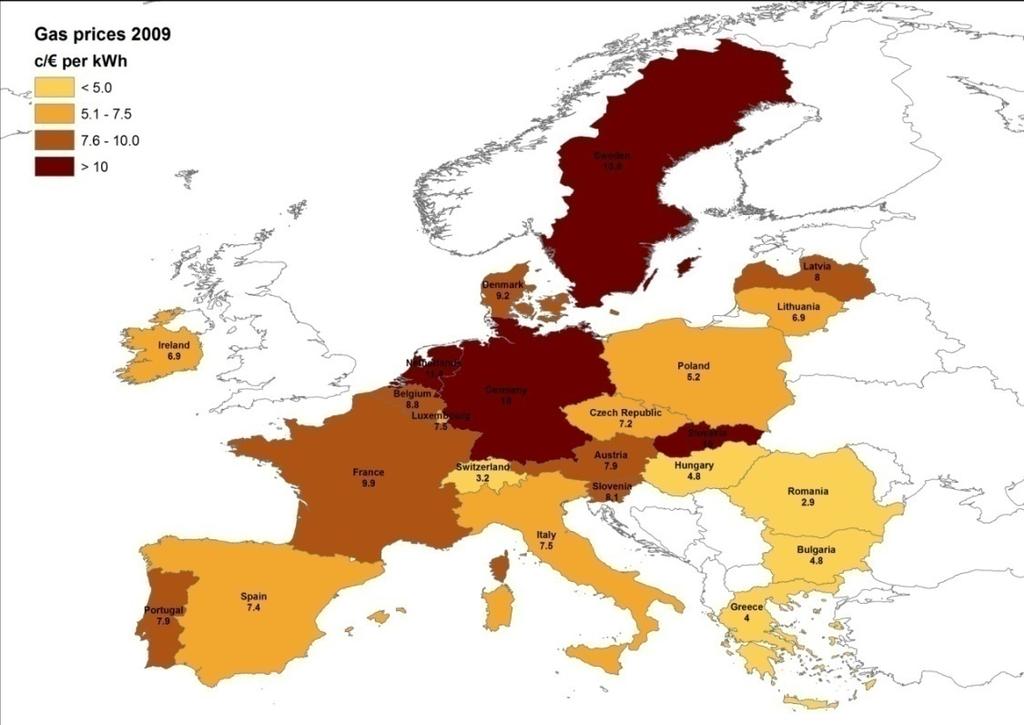 Figure 13 Gas prices in Europe Source Eurostat Figure 14
