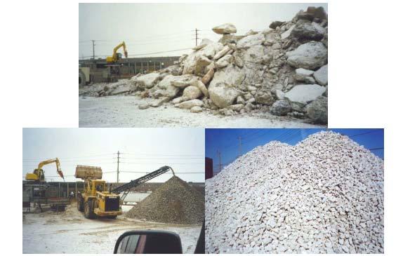 1122 / Waste Cement and Concrete Management. Figure 4. Concrete to be Recycled, Concrete Crushing, Processed Concrete 5.3.