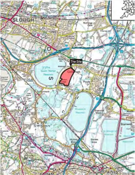 Colnbrook Landfill, UK The site is located between two water supply reservoirs, where the gravel has been removed The direction of groundwater flow is