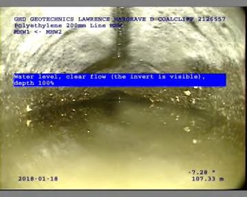 horizontal drain at 11 m from Manhole MHW1 Recent