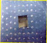 In addition,, metallic/non metallic particles is put on the back surface of base sheet to make metallic or non metallic deposition/coating on substrate before indirect laser peening.