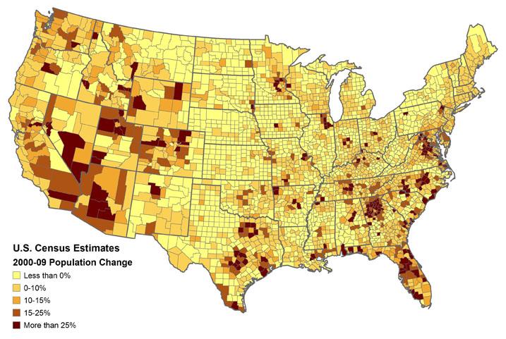U.S. Population and Income by Region Over the next several decades it is predicted that the population in the United States will continue to shift to warmer areas as well as urban areas.
