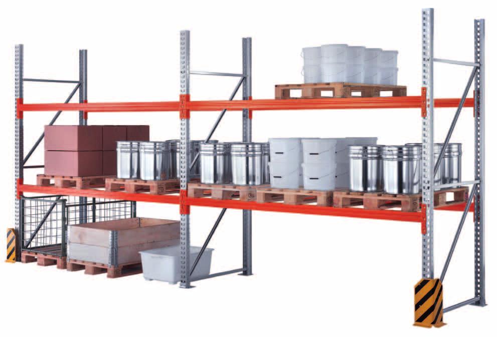 Pallet shelving systems 10//2400 Pallet shelving systems Full packages 10 to 50 to 14000 Planning dimensions and load specifications Total width*: Total depth: = Frame depth Unit load to 70 kg