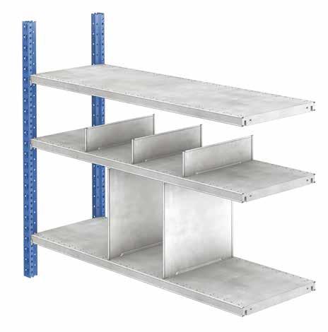 Optional components Slotted shelf dividers Use these vertical separators to enable