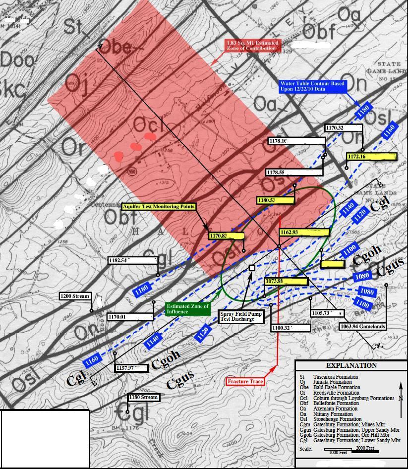 PLAN-SPECIFIC MAPS Contributing geology within the area of contribution of the proposed well.
