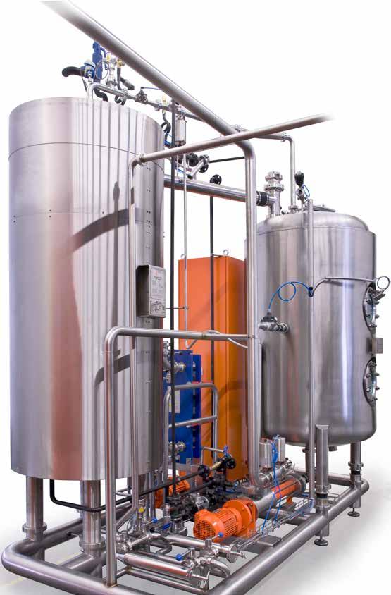 Low pressure steam in the jacketed bottom of the vessel is used to virtually eliminate any risk of overheating of the hydrocolloids (gelatin, pectin, gum arabic, agar agar, carrageen, starch, etc.).