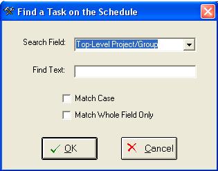 Find a Task in the Schedule This feature may be used to locate a specific item on the Schedule Display.