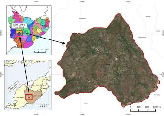 Figure 1. Research site and its land cover characteristics We employed a thematic analysis technique to analyse data resulting from in-depth interview, field observations, and focus group discussion.