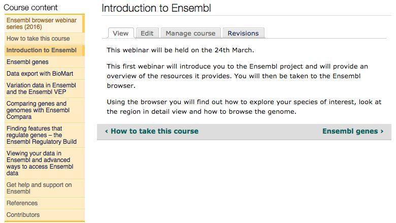 Course exercises http://www.ebi.ac.