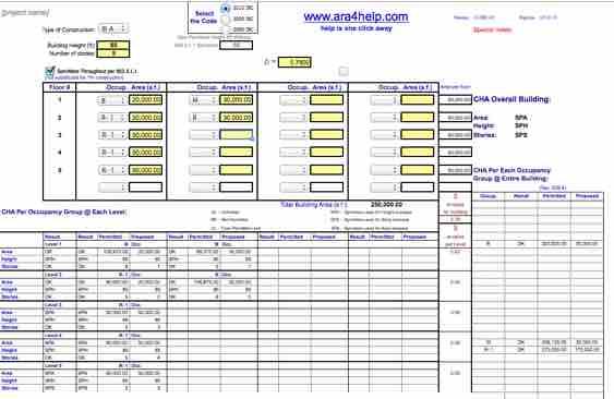 Allowable building size IBC 706 Heights and areas calculator free tool http://www.woodworks.