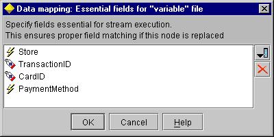 65 Using the Data Mapping Tool Figure B-5 Specifying Essential Fields dialog box Using the Field Chooser, you can add or remove fields from the list.