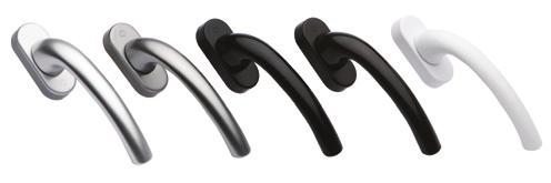Comfort-grip lever handles All doors are paired with standard satin silver handles.