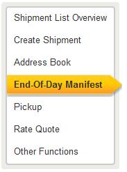 MANIFESTING - SHIPMENT DATA TO DHL Shipment data needs to be sent to DHL at the end of day before the courier pickup.