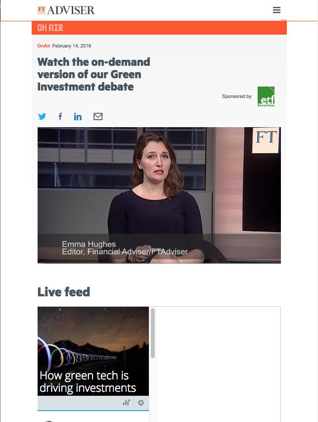ON-AIR On-Air is FTAdviser s live video offering, hosted at the Financial Times.
