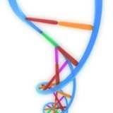 ...to larger structures like the double-helix of DNA, that holds