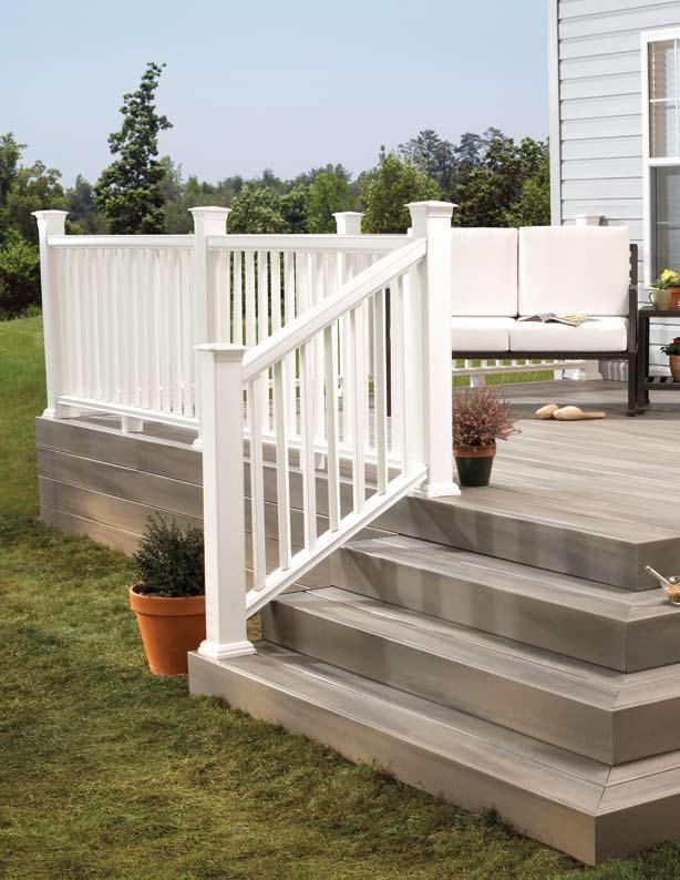 Spectrum by Fiberon NEW PRODUCT 4 1 6 3 5 2 3 1 1. Composite rails with weatherable capstock 6' and 8' lengths in flat 6' length stair 2.
