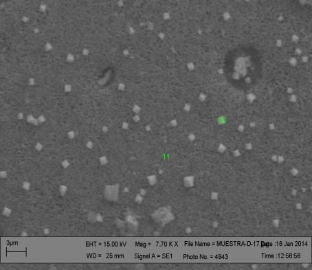 The SEM analysis shows contamination of NaCl in the BGA body in this case, see Figure 24. The contamination is in the form of small squares.