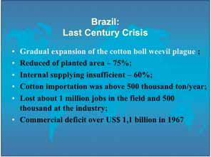Brazil: Last Century Crisis BRAZILIAN APPROACH TO REDUCING PRODUCTION COSTS Eleusio Curvelo Freire Cotton Consultoria Ziany Neiva Brandão Precision Agriculture