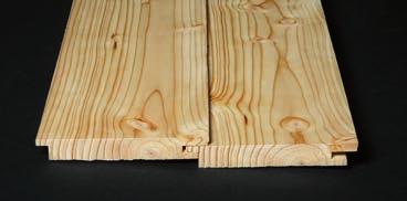 Smooth sided cladding (edges with 2 mm chamfer) profile A = profile 6 Wood Species Thickness Width Quality 19 116, 146, 196 AB, B Spruce 23
