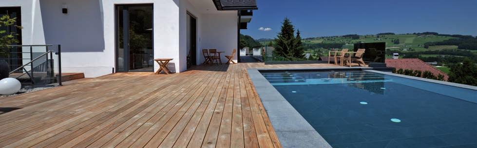 TRAPA Böden PATIO BOARDS Decking, smooth or fluted on both sides Wood Species
