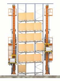 Goods can be taken out using stacker cranes or more conventional forklifts, which