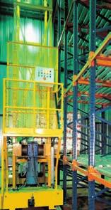Goods can be taken out using stacker cranes or more conventional fork-lifts,