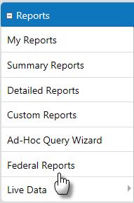 Federal Reports (from Reports Menu or Navigation Bar) Quick Tip Reports are among the most frequently enhanced and improved features in Virtual OneStop; staff should regularly check the Virtual