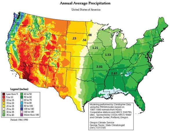 Precipitation adjusted Fertilizer N-to-N2O Conversion Rates 70% of Corn is grown in regions