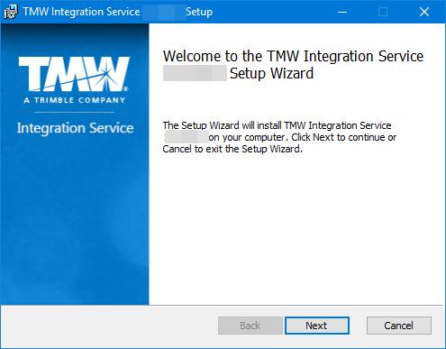 Installing the TMW 3GTMS Integration Service To install the TMW 3GTMS Integration Service, follow these steps. 1.
