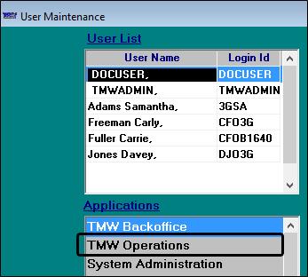 Setting up the user profile You must create a user profile that will be used to synchronize data between the database and 3GTMS.