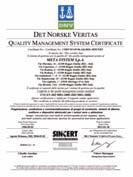 QUALITY - Certifications Meta System from its very beginnings started along the path towards the pursuit of Quality, fully aware that present and future challenges could only be won through Customer