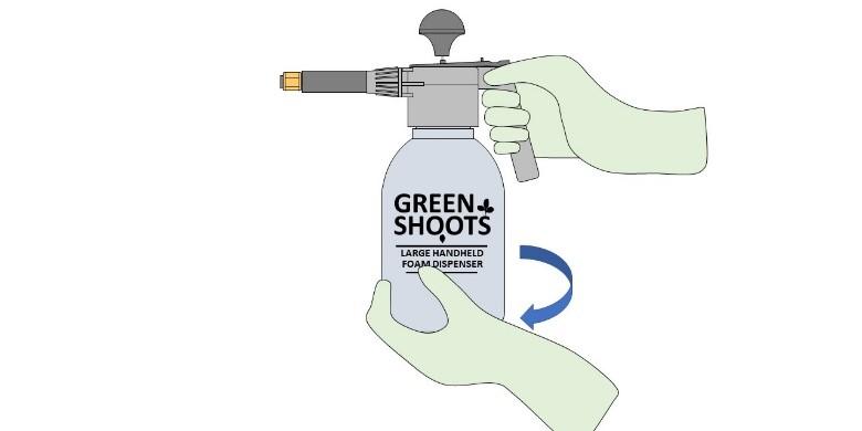 Note: The mixing instructions below are a little conservative on amounts of Green Shoots Blue Foaming Agent for the first time.