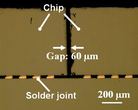 After reflow process, the bump consists of an Au socket with eutectic AuSn on top and Au 5 Sn (ζ-phase) layer as shown in Fig. 2(c). III. RESULT AND DISCUSSION A.