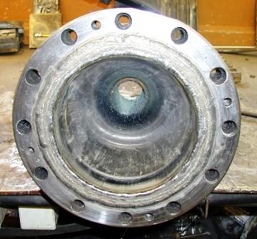 rebuild worn sections with TIG 330 2) Apply 1 2 layer of TIG 770 GT Base Material: Cast-Iron Welding process: SMAW (Stick) 1)