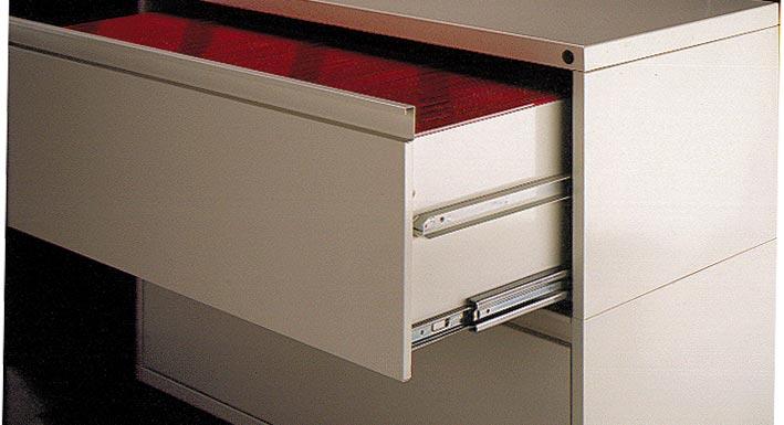 20" deep, 42" wide drawers. This filing option provides six inches more filing capacity than the 18" deep unit.