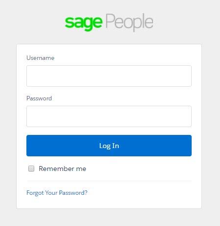 Getting Started Logging in to Sage People After You Have Changed Your Password 1. Go to the Sage People login page: http://login.fairsail.com Sage People displays the customer login page: 2.