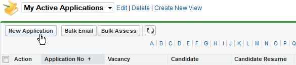 Applications Applications Tab To add your own views to this list: 1. Select Edit against a selected view. 2. Change or add to the criteria used to select vacancies that appear in the view. 3.