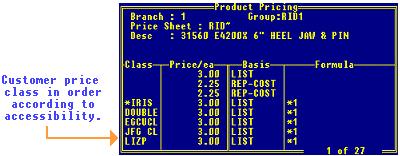 Assigning and Updating Prices Rel. 8.6.5 (Eterm) Inquiring About Product Pricing Display sell matrix data for a product from Inventory Inquiry to view the basic pricing setup for the matrix cells.