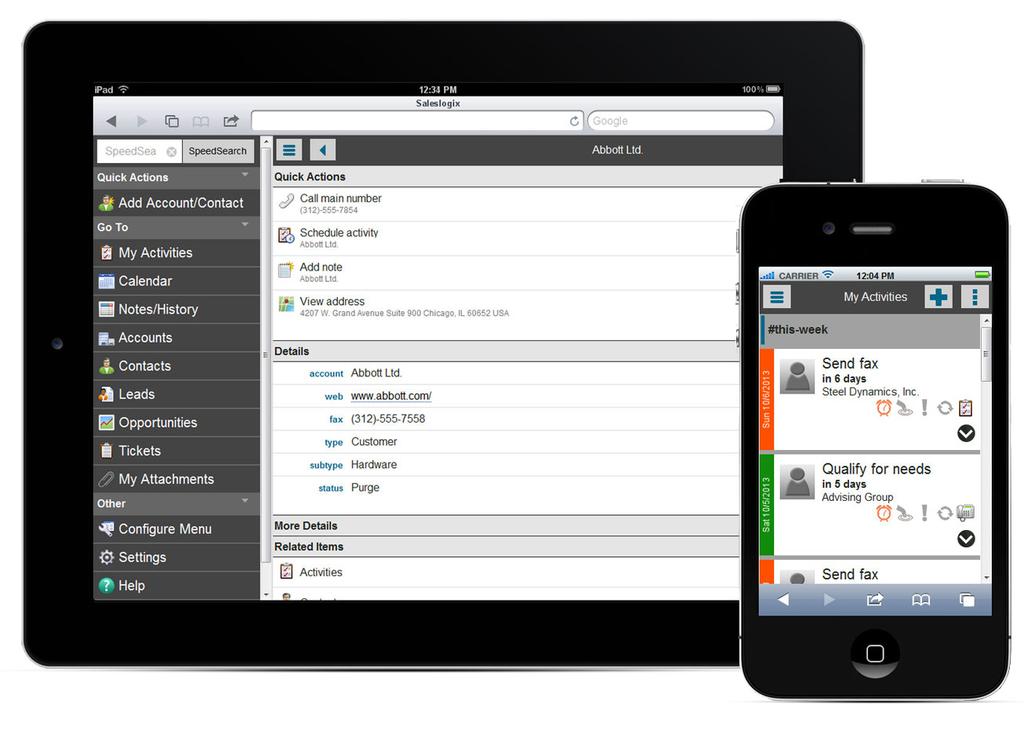 Saleslogix CRM Empower your mobile workforce with rich CRM functionality and customer insights.