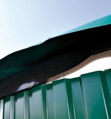 To protect against the effects of weather, the container is doubly covered by a second weather