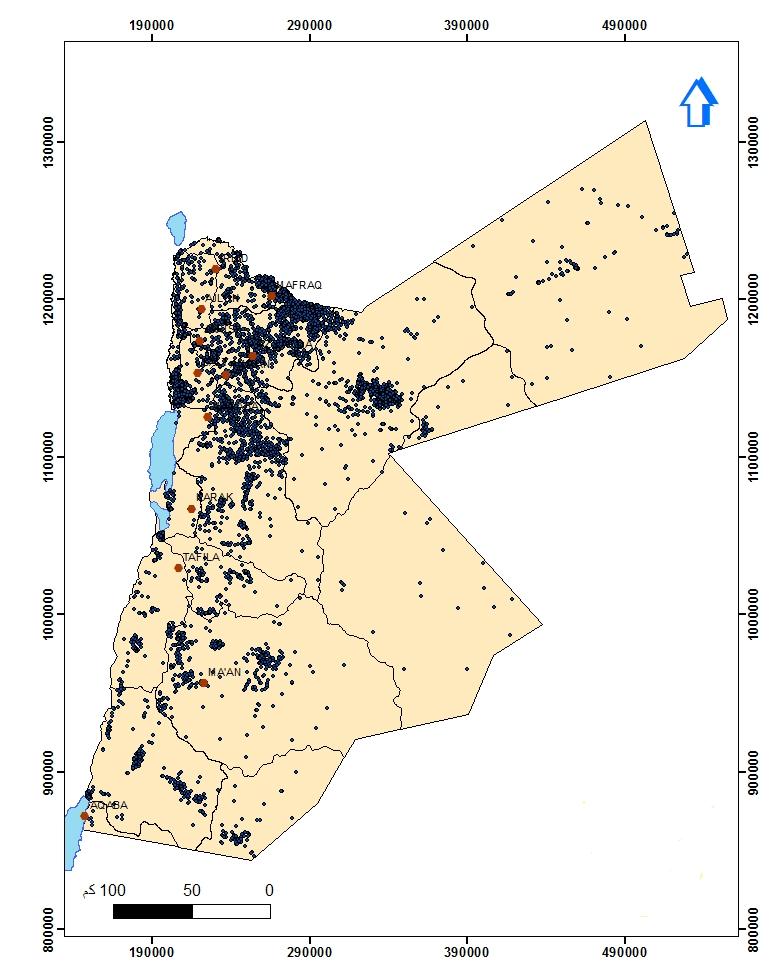Figure 10: Distribution of groundwater wells among aquifers in Jordan Source: MWI, 2014 6.