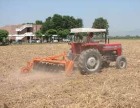 POWERED DISK PLOW ISSUE: SEED BED PREPARATION FOR WHEAT IN PADDY FIELDS Developed powered disk plow first time in the Country.