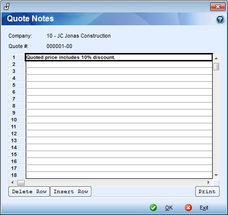 Quote Notes Button Inventory -> Counter Sales -> Setup/Edit Quotations ~ Quote Notes Button Quote
