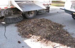 of street debris into mass of pollutants removed