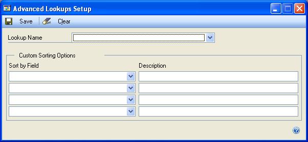 Chapter 33: Sorting options Use this information to tailor specific elements in the Microsoft Dynamics GP user interface to your specific needs, enabling you to work more efficiently and spend less