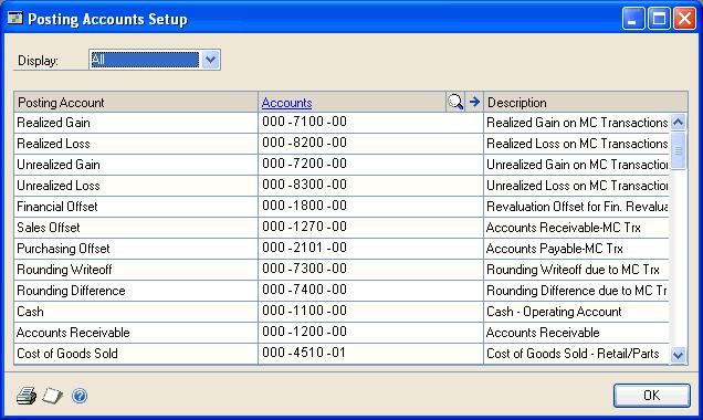 CHAPTER 13 POSTING SETUP To assign default posting accounts: 1. Open the Posting Accounts Setup window. (Microsoft Dynamics GP menu >> Tools >> Setup >> Posting >> Posting Accounts) 2.
