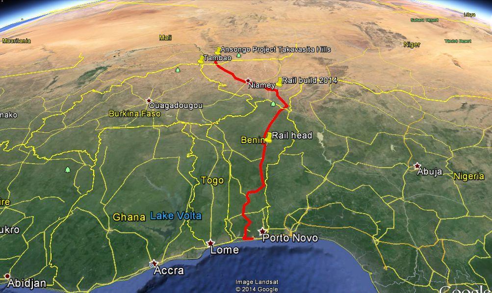 Ansongo linked to coastal ports Road from Ansongo to Niamey ~